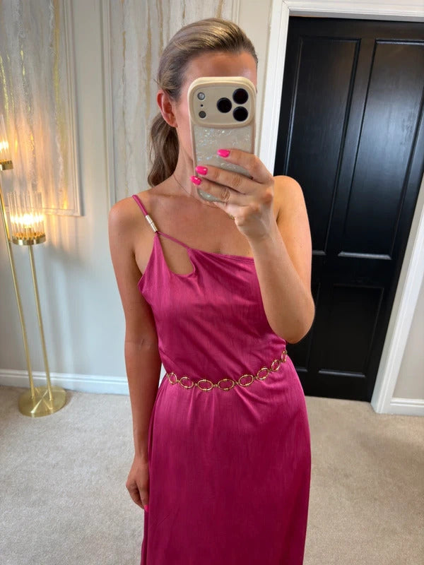 BNWT Next Pink Asymmetrical Maxi Dress 12