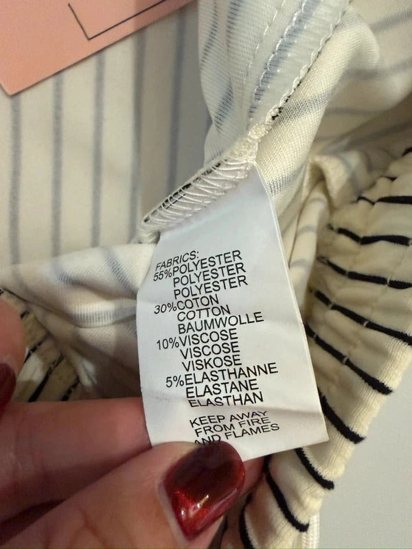 BNWT Love Laura Cream & Black Pinstripe Lounge Co Ord 12