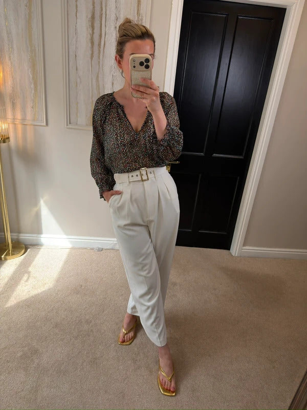 Oliver Bonas Black Multicoloured Floral Sheer Blouse 10