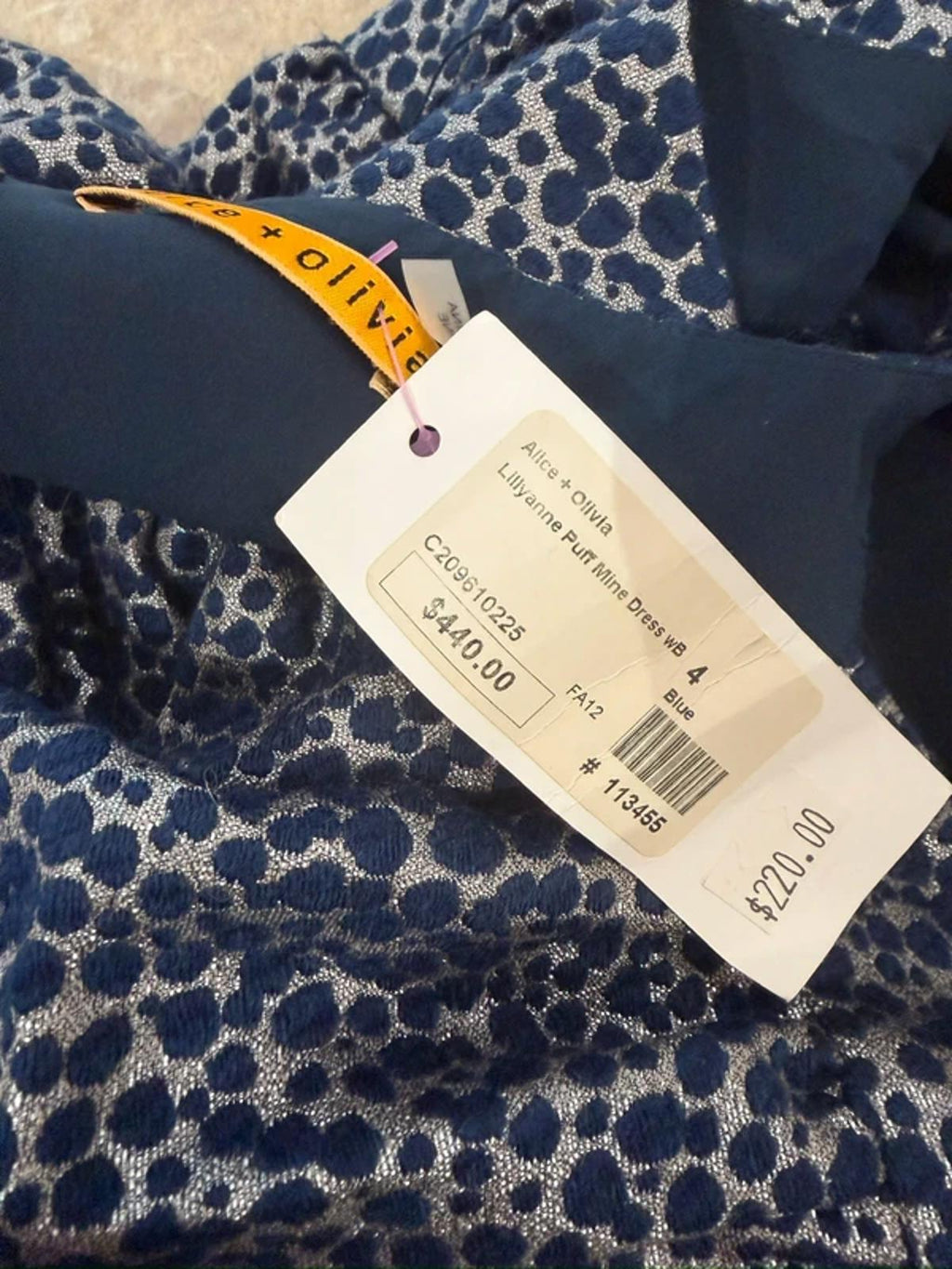 BNWT Alice + Olivia Navy & Silver Mini Dress 8