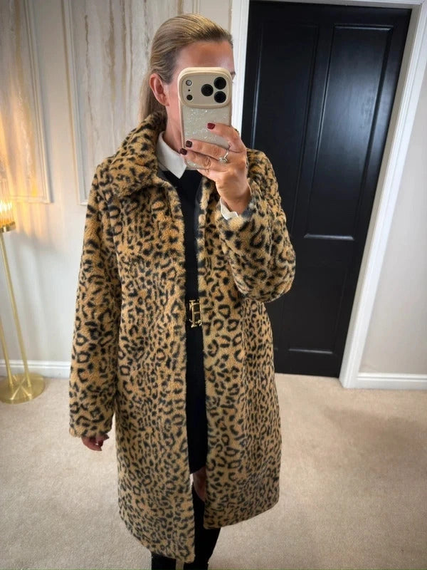 Jacqueline de Yong Animal Print Faux Fur Small