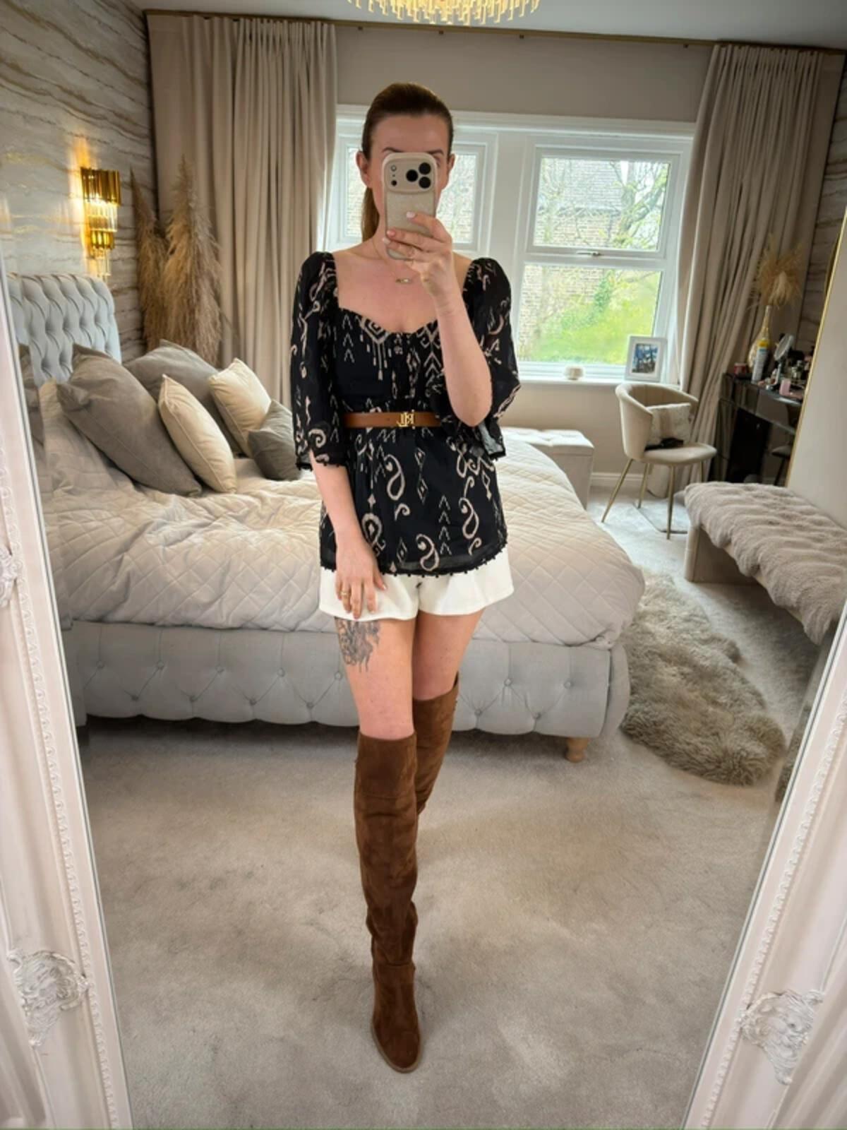 BNWT Phase Eight Black & Beige Boho Blouse 12