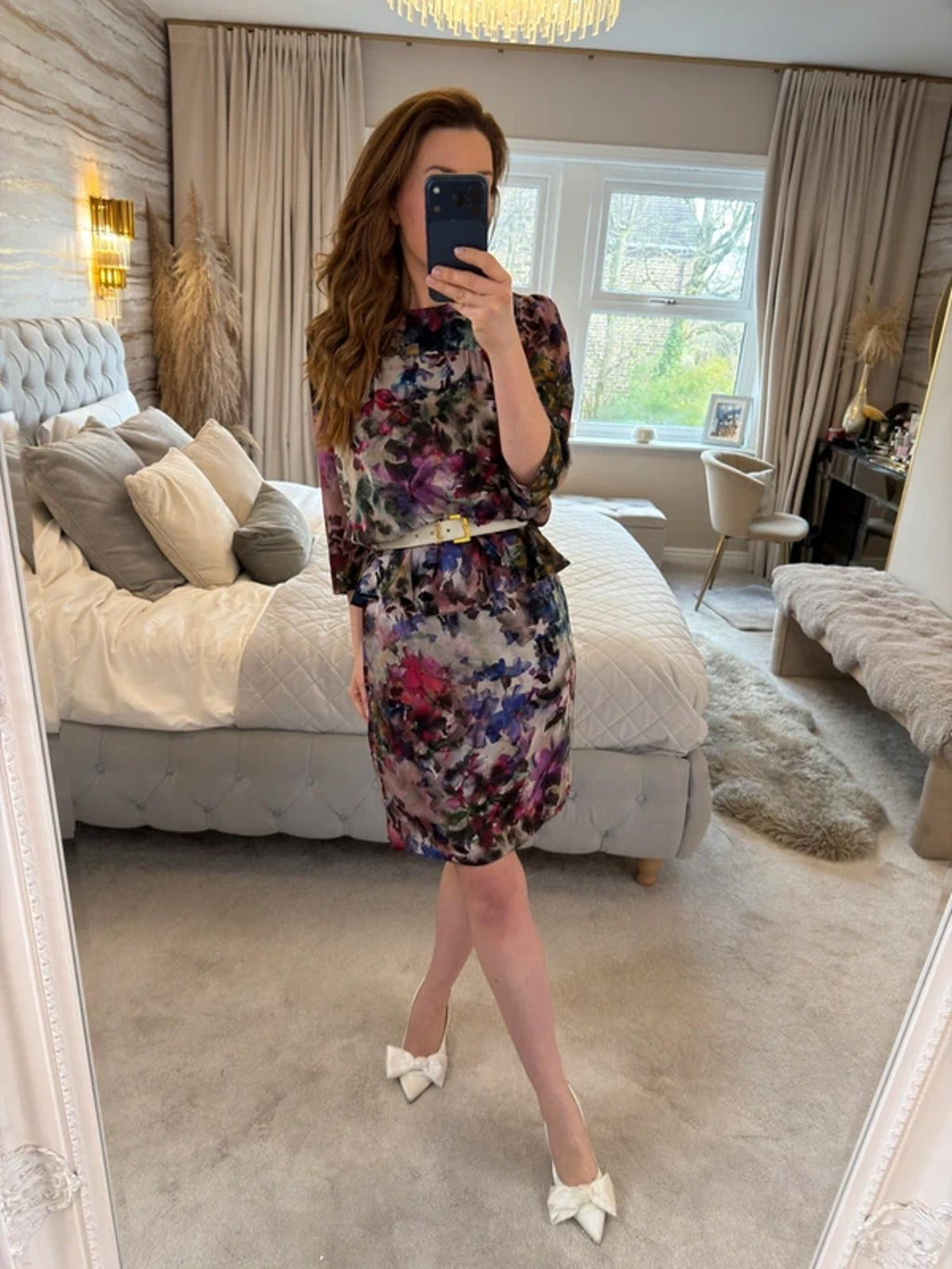 Hobbs Floral Peplum Dress 10