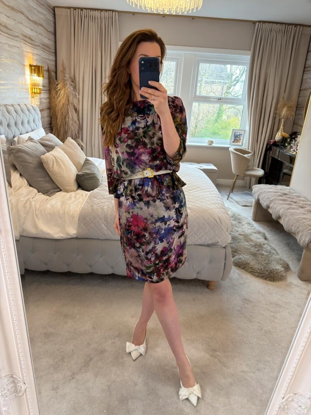 Hobbs Floral Peplum Dress 10