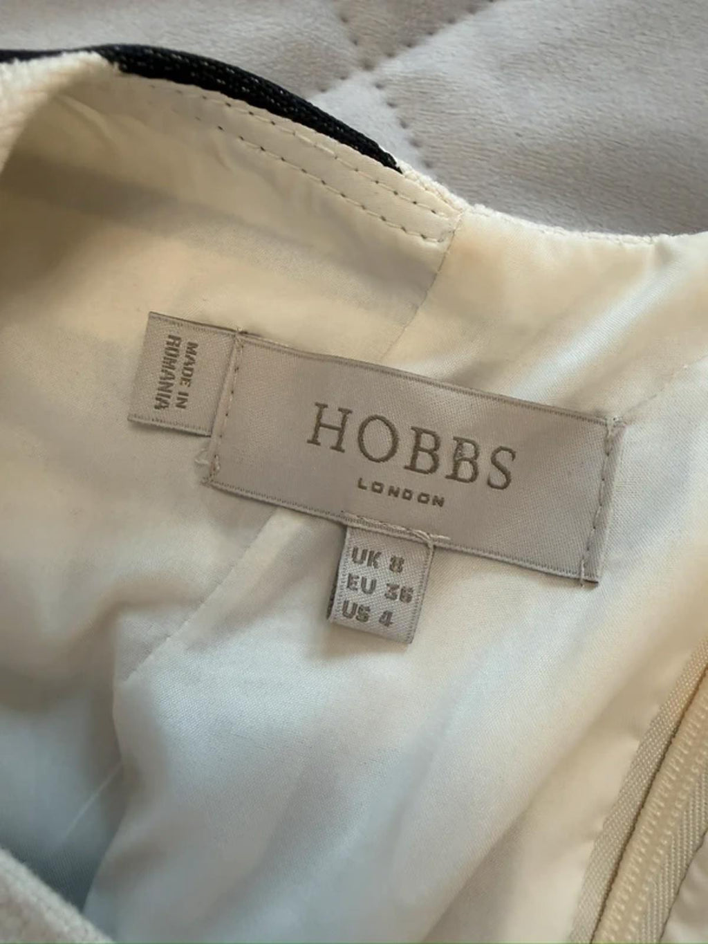 Hobbs Black & Cream Stripe Tailored Dress 8