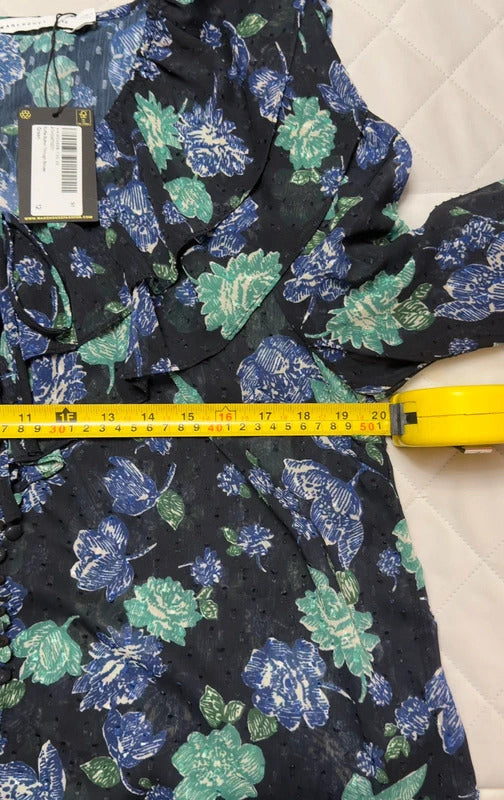 BNWT Warehouse Black Floral Boho Blouse 12