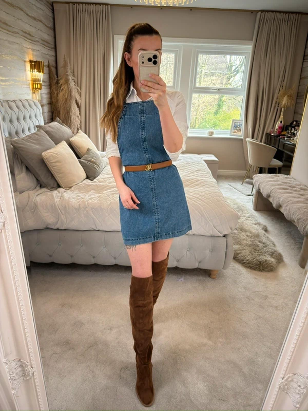 Matalan Denim Pinafore Dress 10