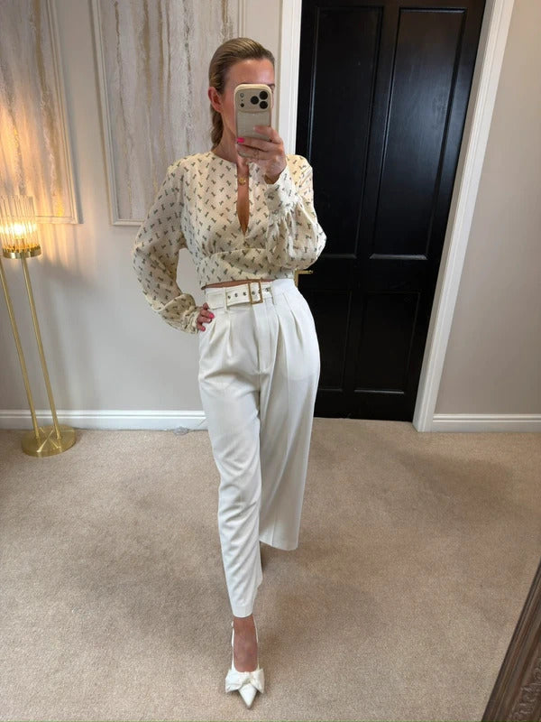 Zara Cream Satin Blouse XL