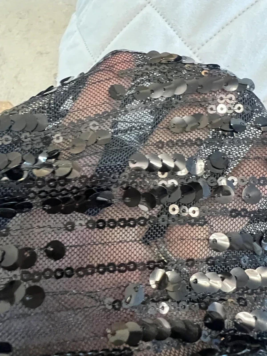 River Island Black Sequin Mini Dress 10