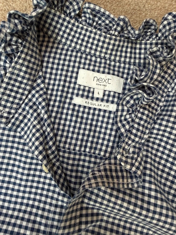 Handmade Navy & White Gingham Shirt