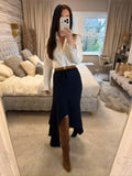 Marques Almeida Navy Knitted Asymmetrical Skirt 8/10
