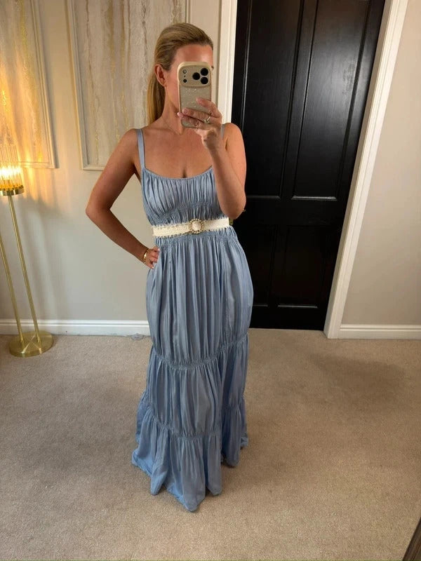 M&S Light Blue Relaxed Maxi Dress 8