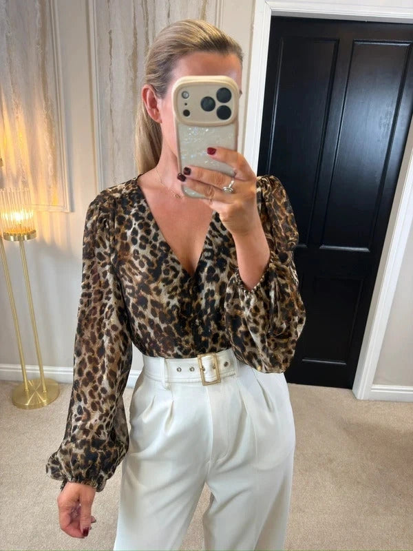 Sonder Studio Animal Print Blouse 12