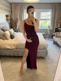 BNWT Vesper Pink Sparkle Asymmetrical Split Maxi Dress 6