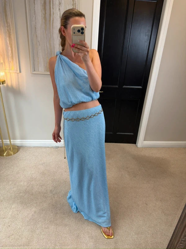 BNWT Abercrombie & Fitch Blue Maxi Skirt Co Ord Medium