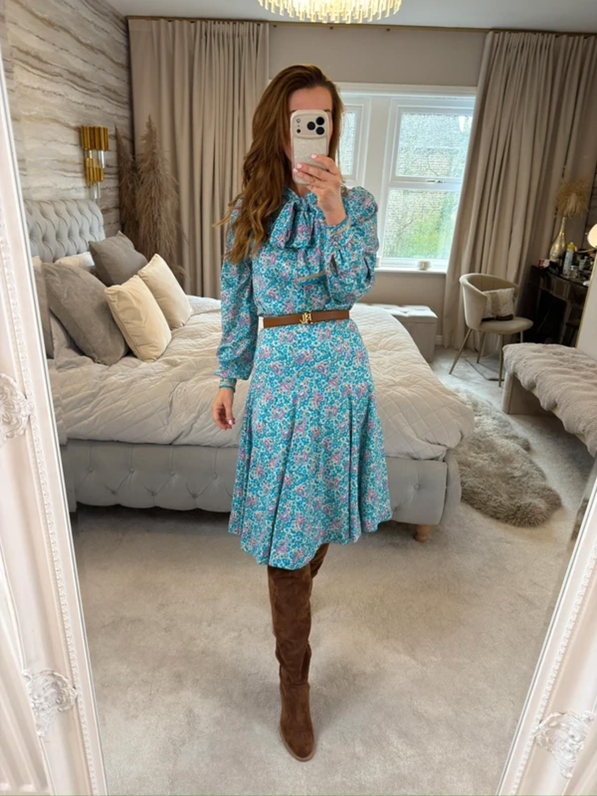 Vintage Blue Paisley Skirt Co Ord 6/8