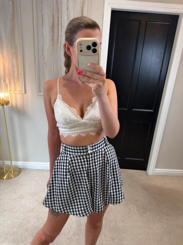 BNWT River Island Black & White Gingham Shorts 10