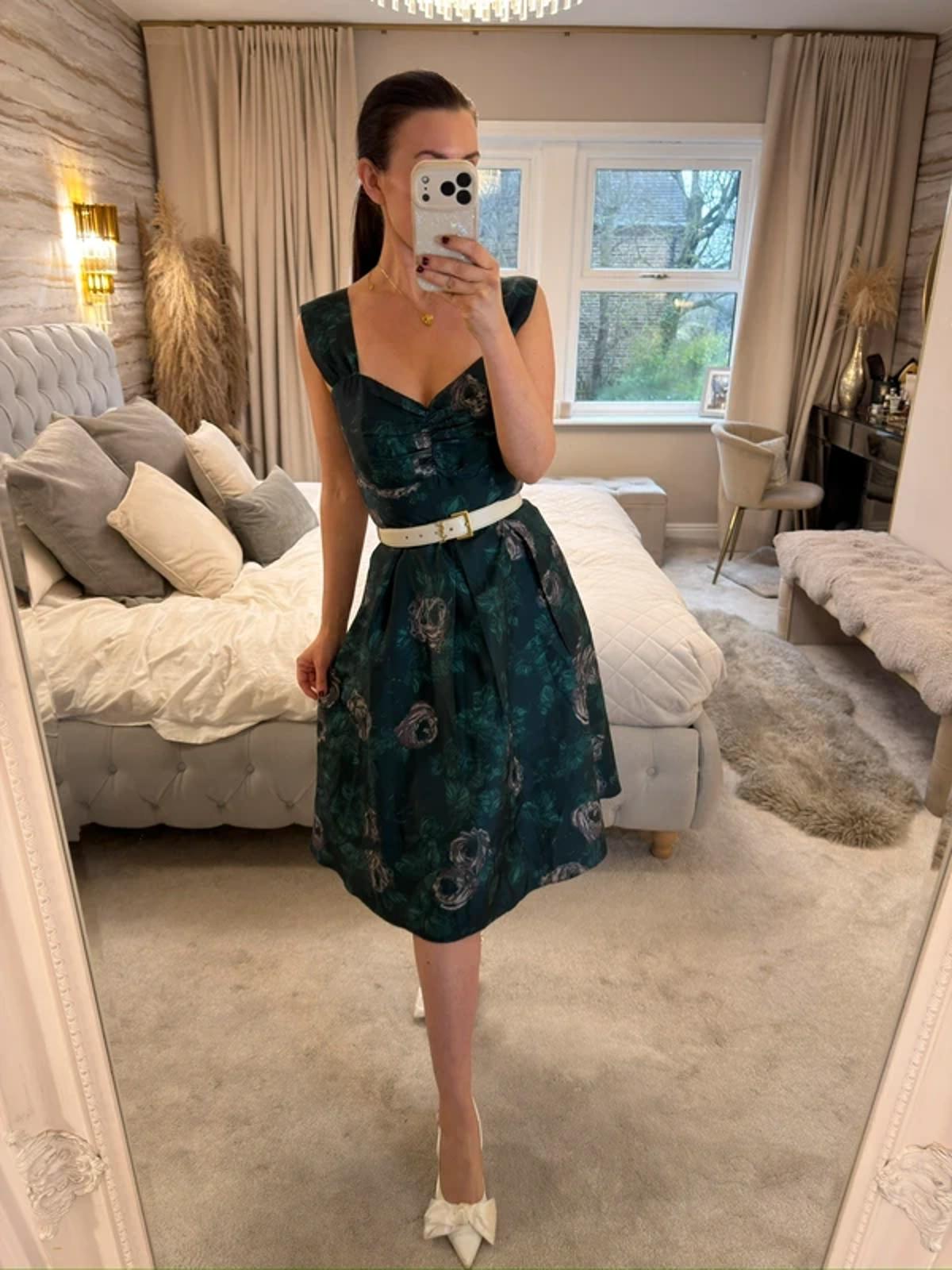 Ariella London Green Floral Midi Dress 12