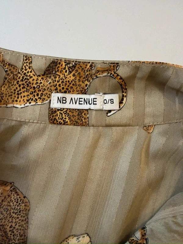 NB Avenue Animal Print Pussybow Blouse Tunic One Size