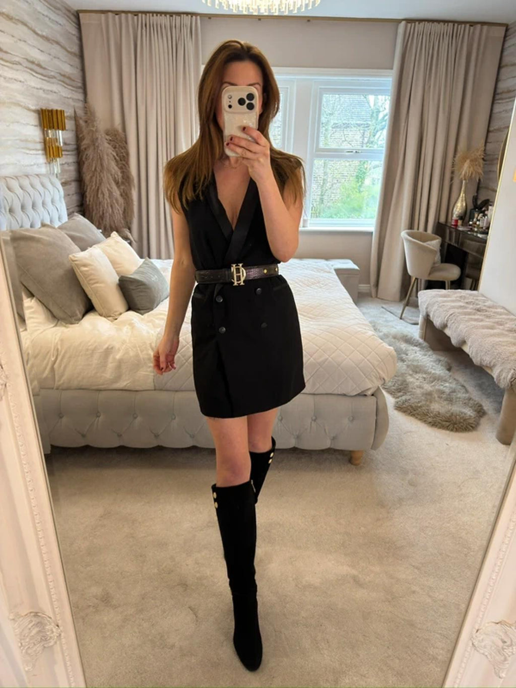 River Island Black Tuxedo Blazer Mini Dress 8