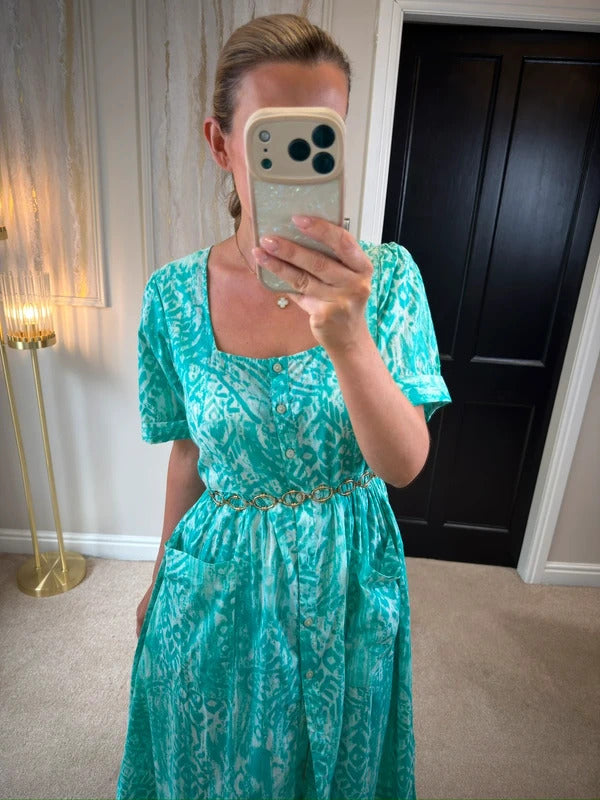Orientique Turqoise Oversized Shirt Dress 10
