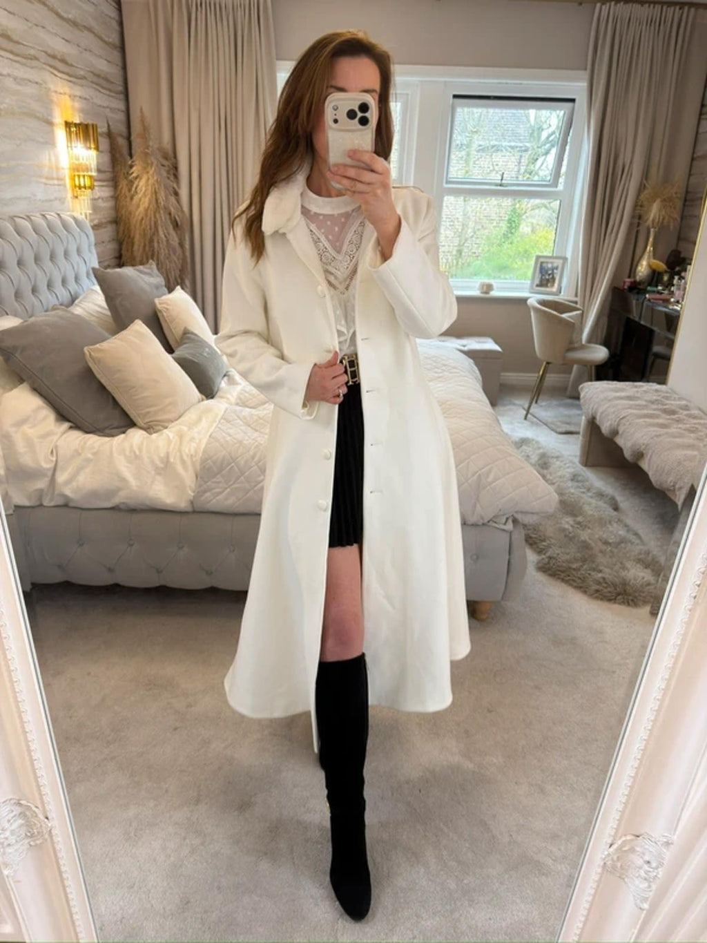 BNWT Lizabella Off White A Line Coat 10