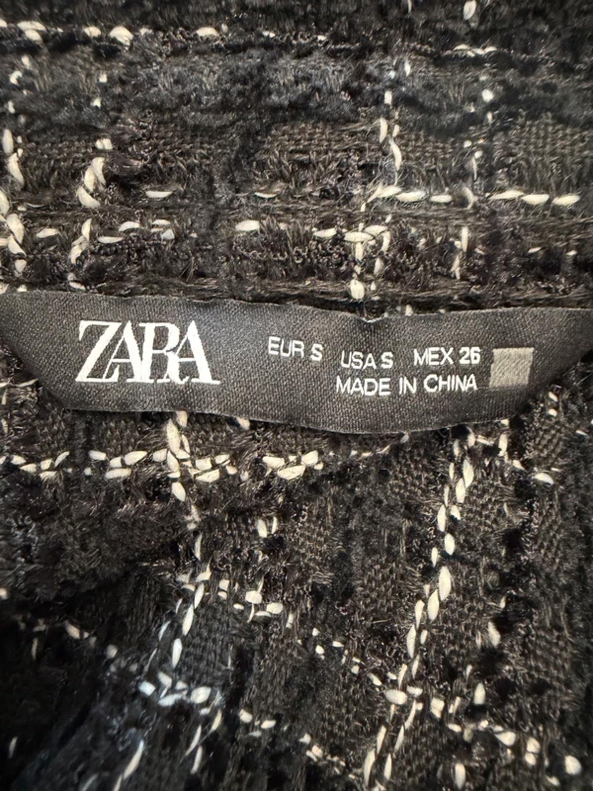 Zara Black Tweed Shirt Small