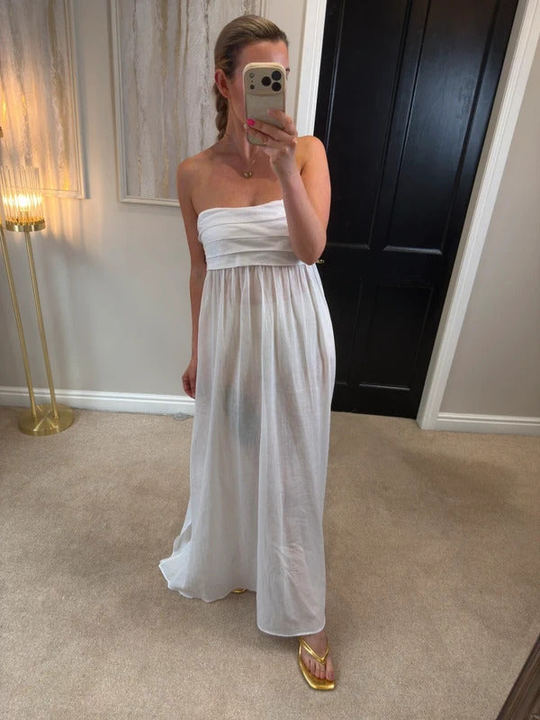 BNWT Vix Paula Hermanny Davina White Cover Up Medium