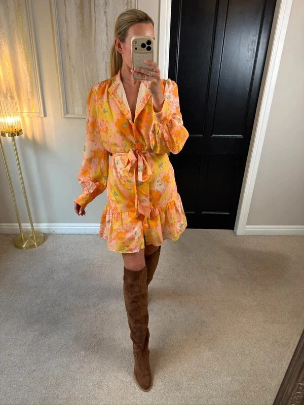 Oasis Multicoloured Floral Belted Shirt Dress 18