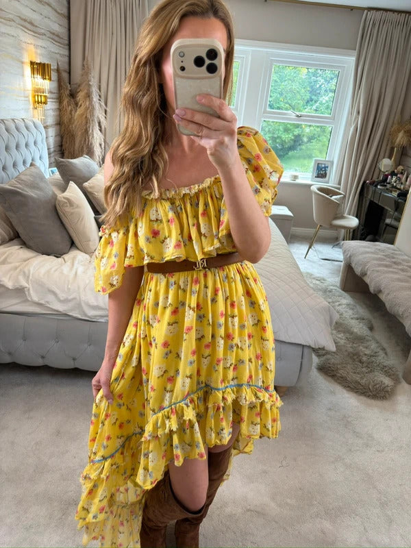LoveShackFancy Alexia Sunbath Yellow Dress 8